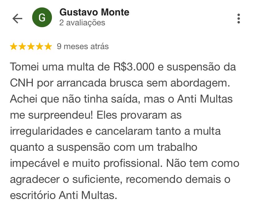 Avaliação de cliente