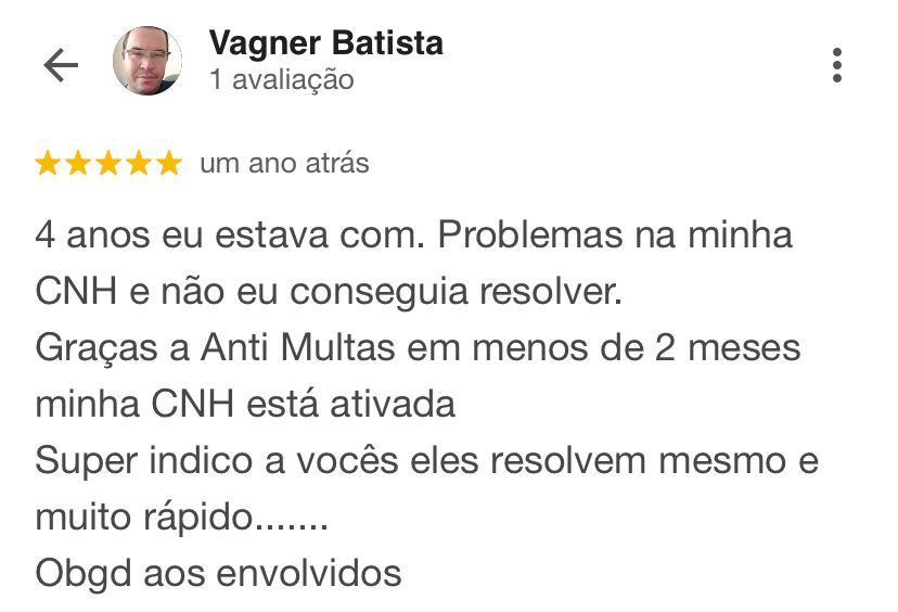 Avaliação de cliente