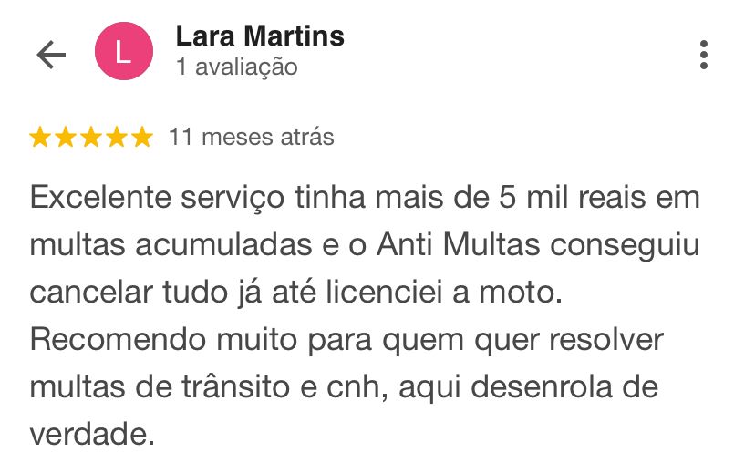 Avaliação de cliente