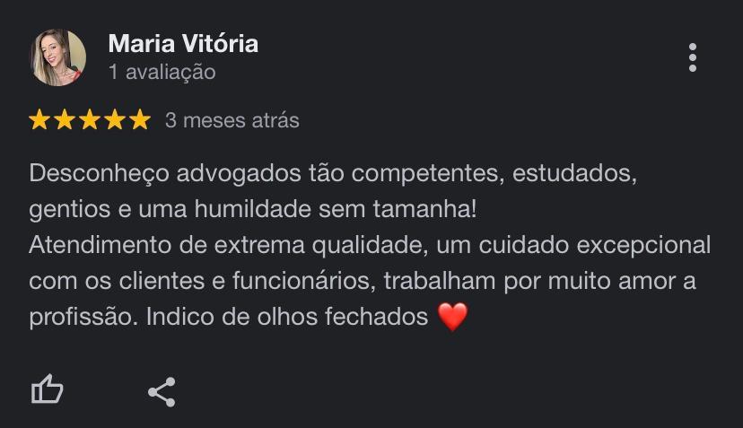 Avaliação de cliente
